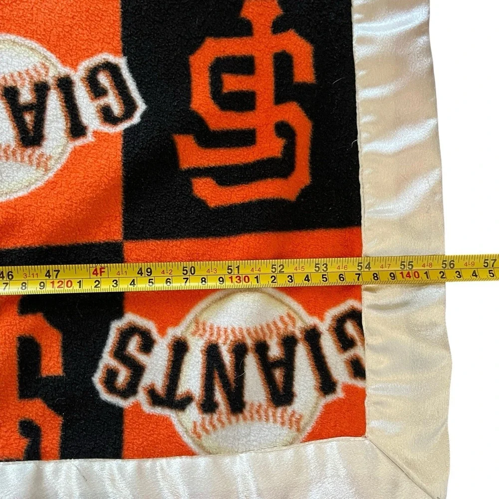 San Francisco Giants MLB Stadium Blanket Throw Fleece Checkered Satin Border